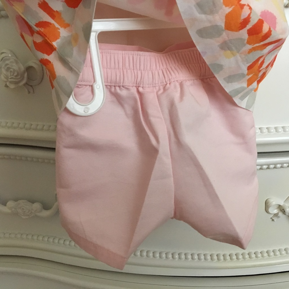 2pc JANIE AND JACK Short Set, 3-6m, POPPY - Picture 4 of 6